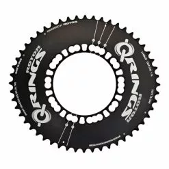 Plateau Rotor Route QRings BCD 110x5 Aero Extérieur Noir